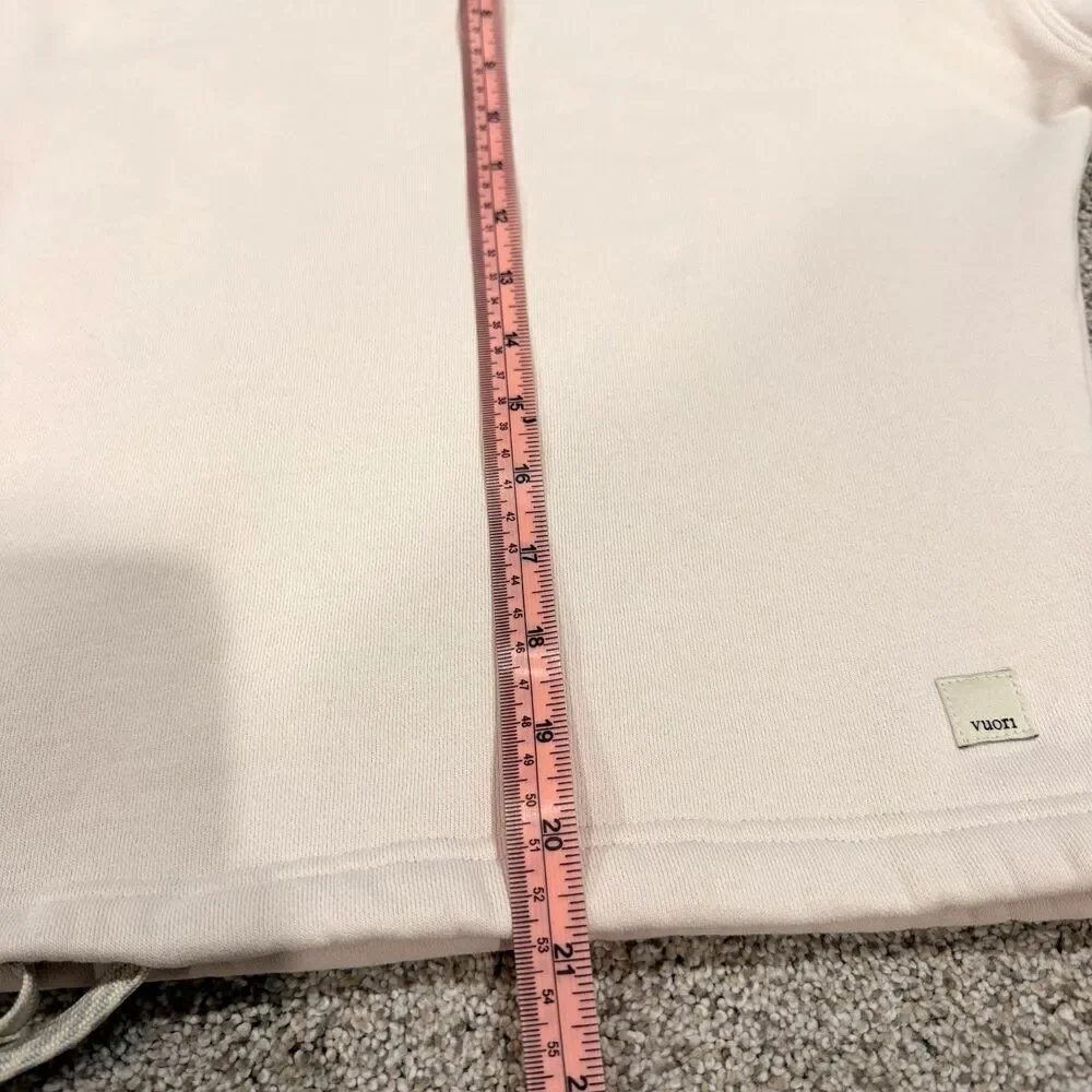 Vuori Cropped Crewneck Sweatshirt Pale Pink Cream Oversized Fit Womens XS - Picture 7 of 8